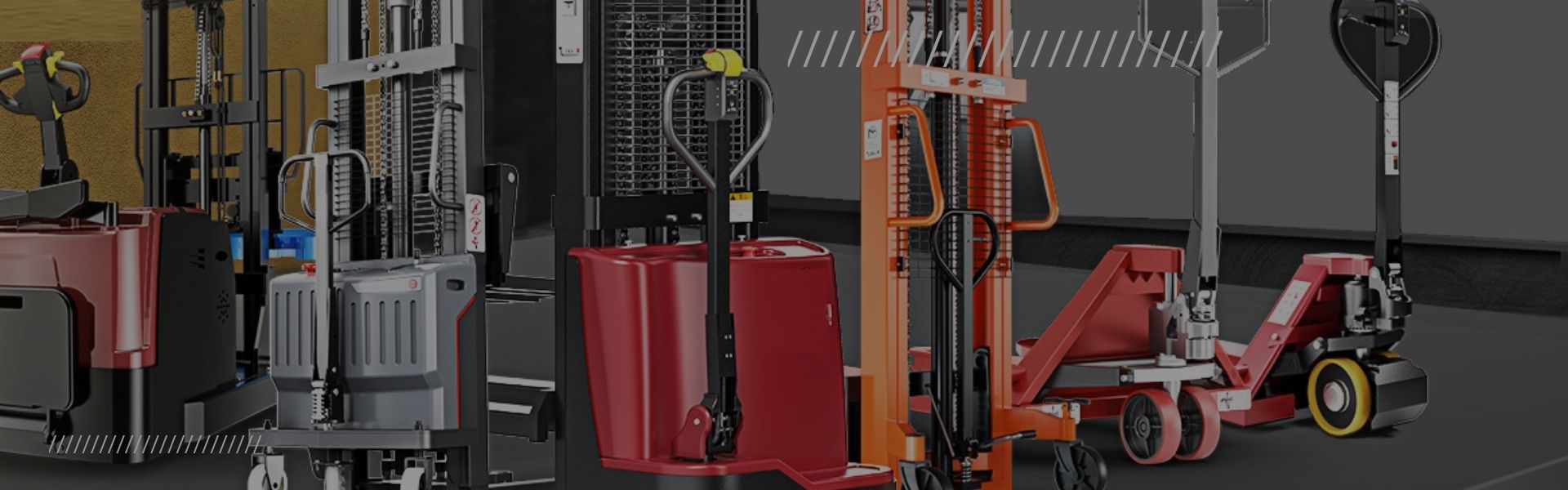 range of pallet handling and stacking equipment